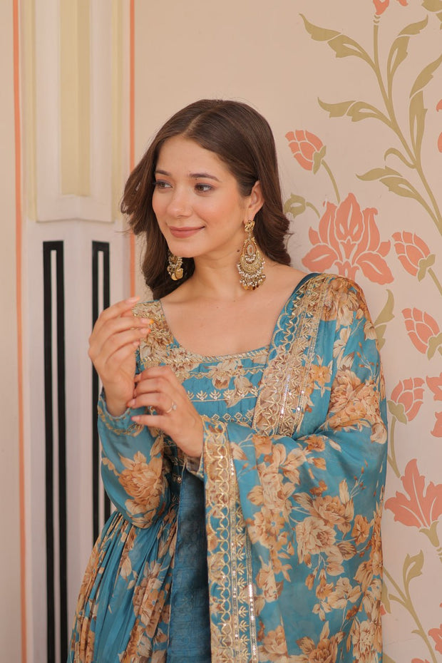 Designer Readymade Gown-Dupatta