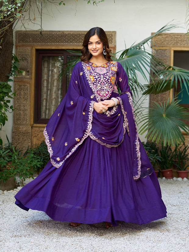 Creation is Launching New Festival Long Gown & Hevy Duptta PURPLE