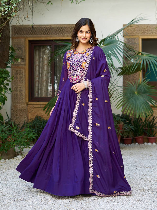 Creation is Launching New Festival Long Gown & Hevy Duptta PURPLE