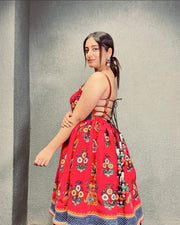 Attractive Red Color Navratri Lehenga With Top