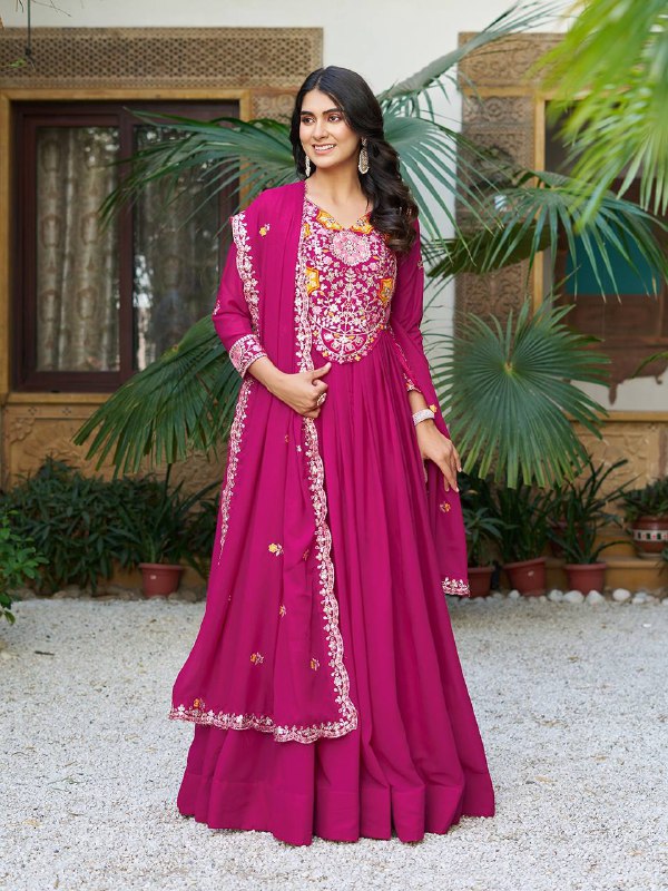 Launching New Festival Long Gown & Hevy Duptta PINK