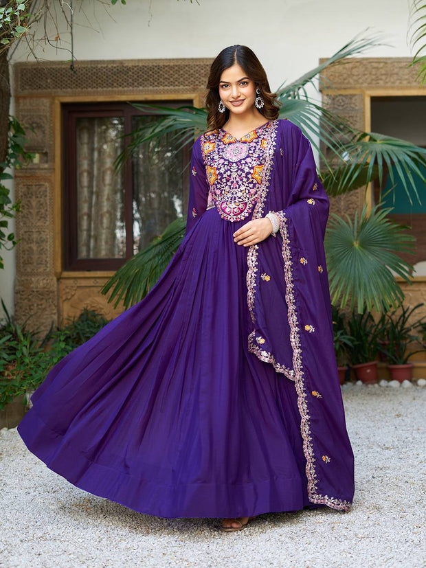 Creation is Launching New Festival Long Gown & Hevy Duptta PURPLE