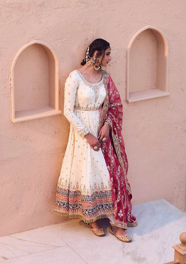 Wedding Wear Sequence Work White Color Gown