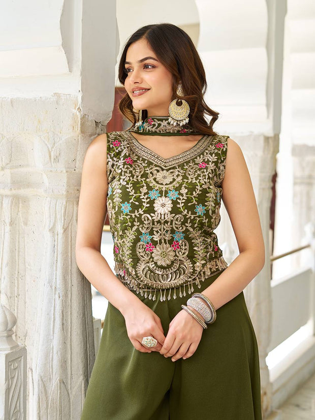 Designer blouse  Plazzo & Dupatta pair