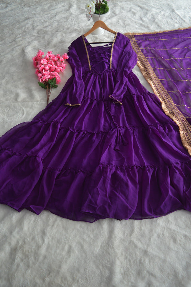 Steal the spotlight in this 16-meter flair ruffle gown