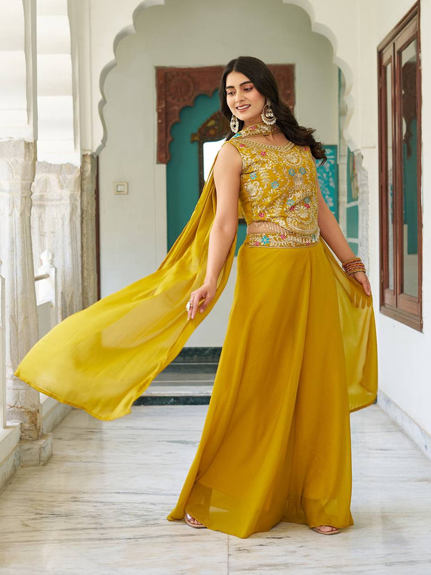 Designer blouse Plazzo & Dupatta pair