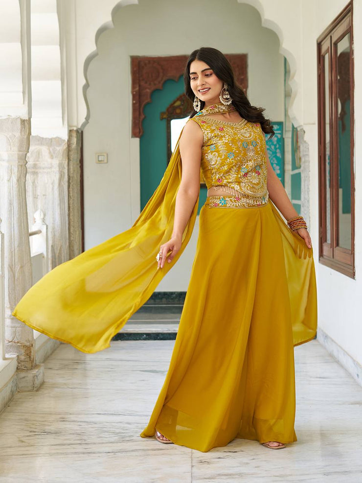 Designer blouse Plazzo & Dupatta pair