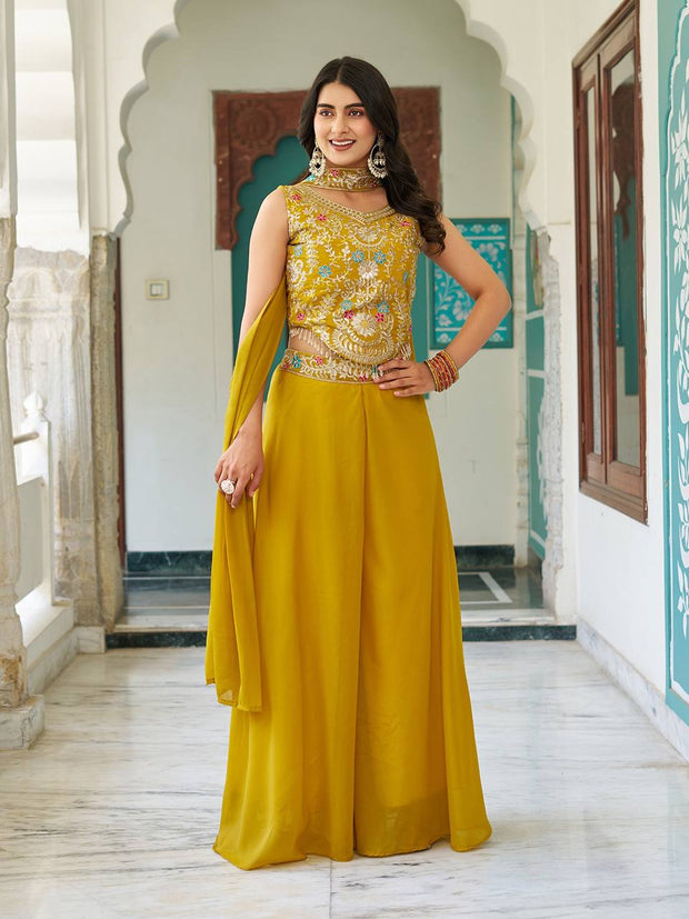 Designer blouse Plazzo & Dupatta pair