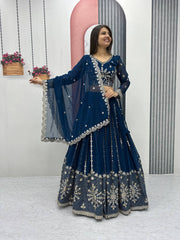Launching Embroidered Lehenga Choli blue