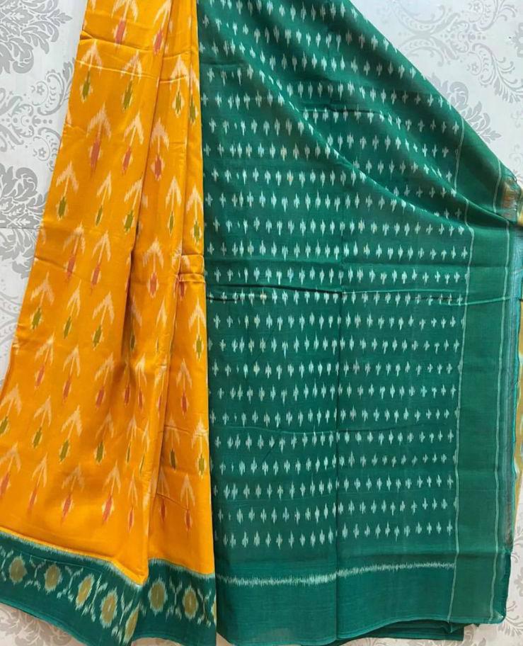 Plain Linen with digital print saree