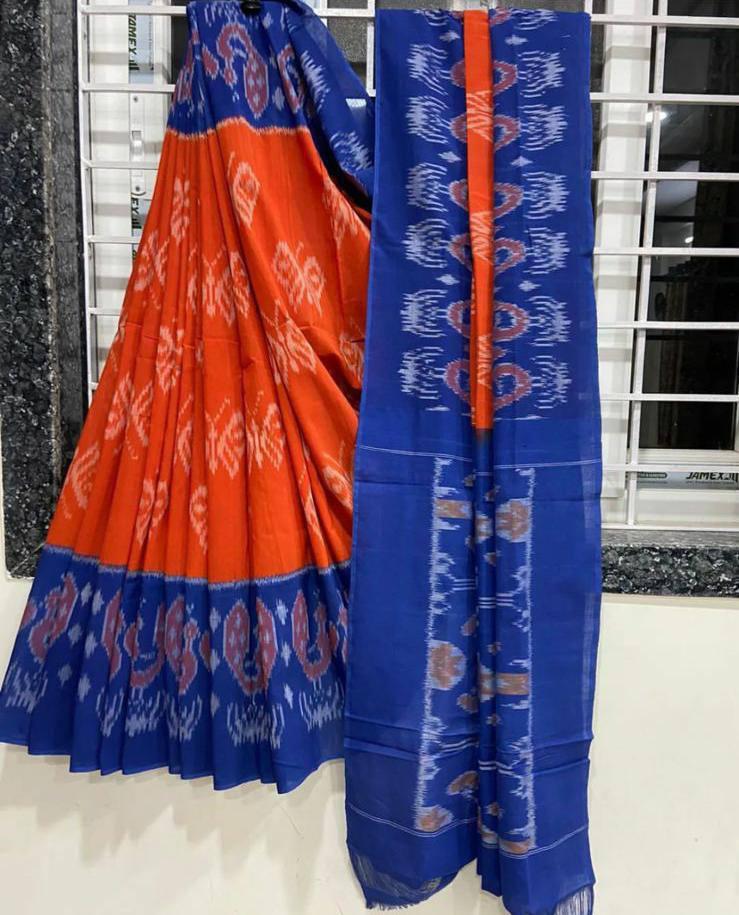 Plain Linen with digital print saree
