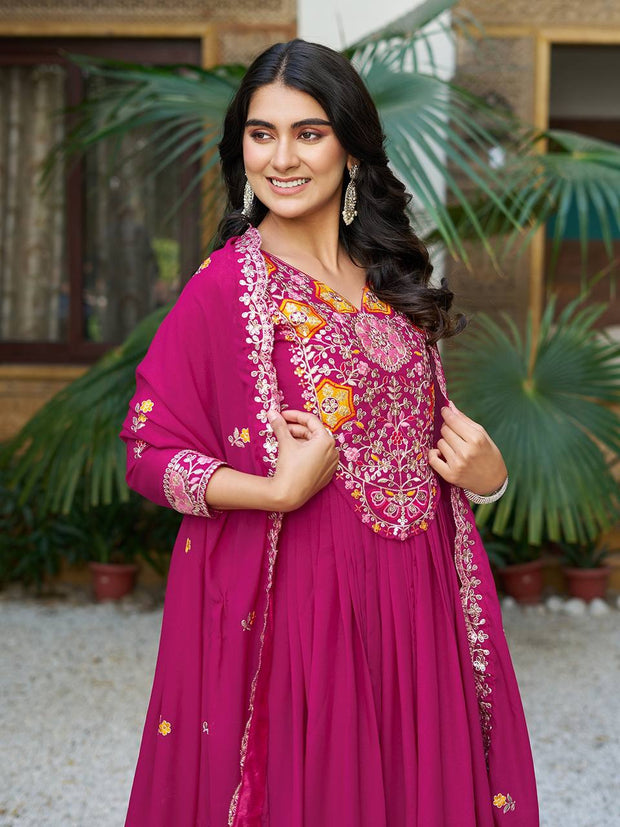 Launching New Festival Long Gown & Hevy Duptta PINK