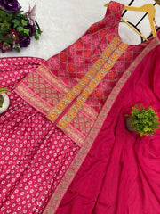 Pretty Red Chinon Embroidery Work Lehenga Choli