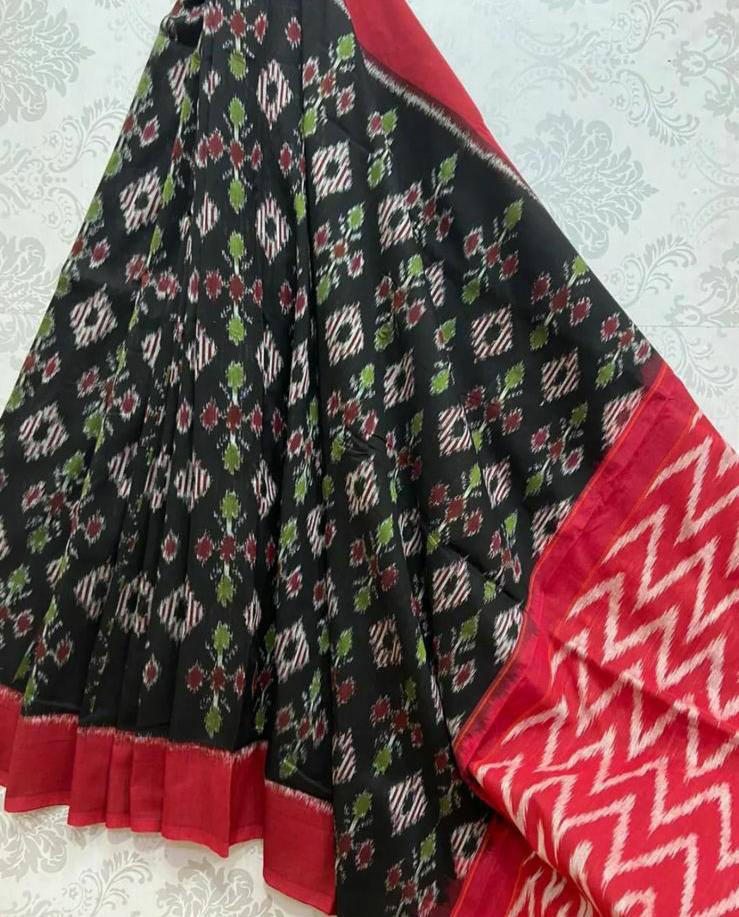 Plain Linen with digital print saree