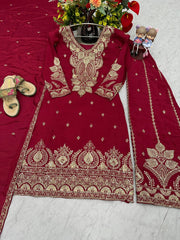 Designer Party Wear Top Plazzo & Dupatta Set👗*