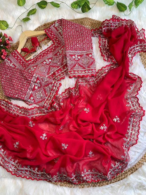 Pure soft fox georgette saree