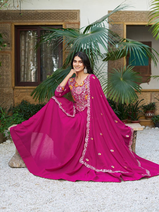 Launching New Festival Long Gown & Hevy Duptta PINK