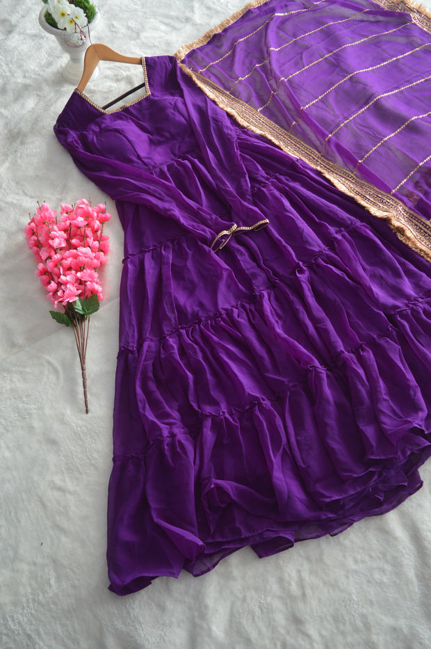 Steal the spotlight in this 16-meter flair ruffle gown