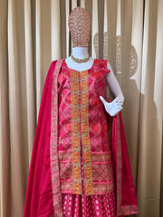 Pretty Red Chinon Embroidery Work Lehenga Choli