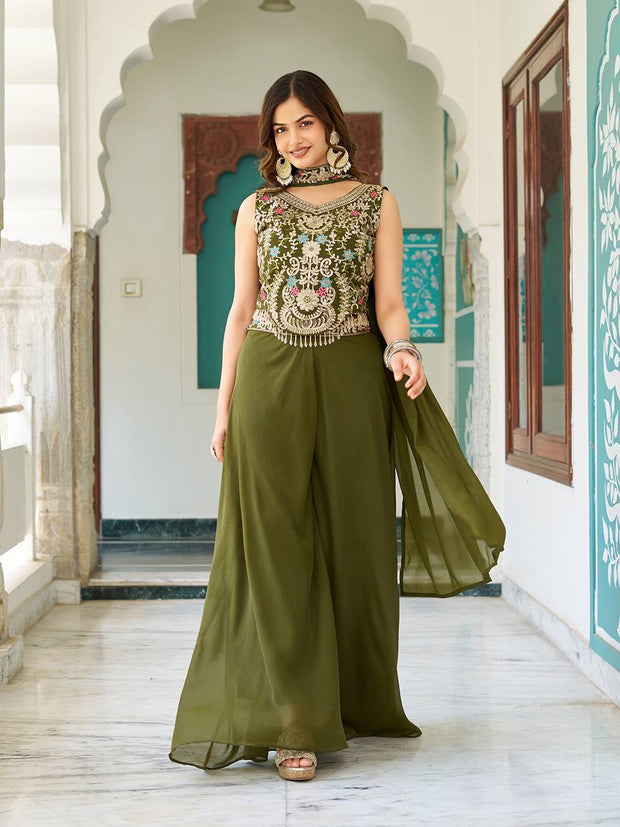 Designer blouse  Plazzo & Dupatta pair