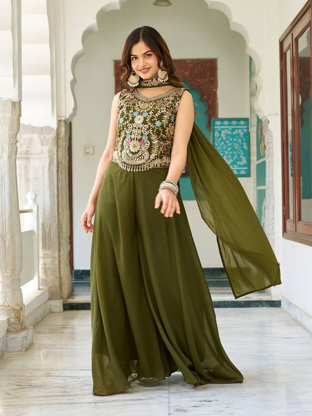 Designer blouse  Plazzo & Dupatta pair