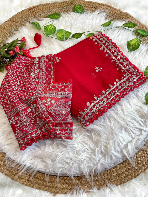 Pure soft fox georgette saree