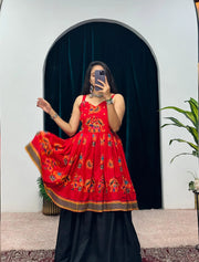 Attractive Red Color Navratri Lehenga With Top
