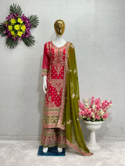 Demanding Sequins & Thread Embroidered work Sharara Suit