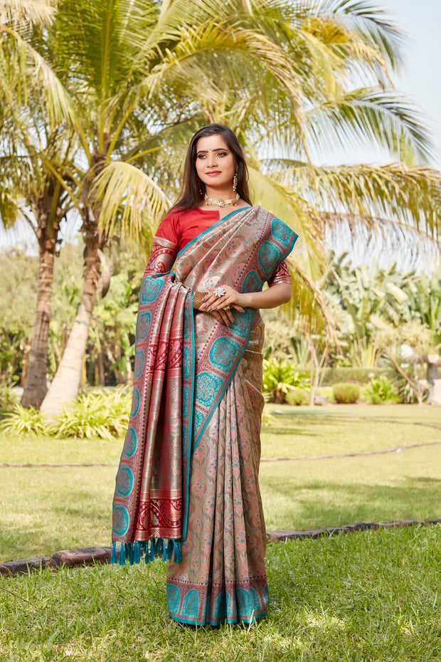 Embellished Kanjivaram Soft Silk Red Color Saree