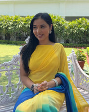 Trendy Multi Color Padding Design Ready To Wear Saree