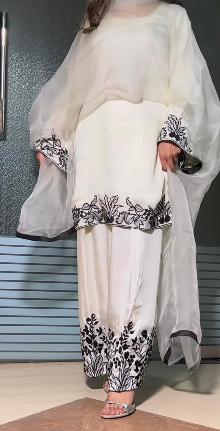 White Color Embroidery Work Salwar Suit