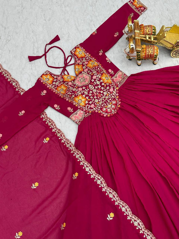 Launching New Festival Long Gown & Hevy Duptta PINK