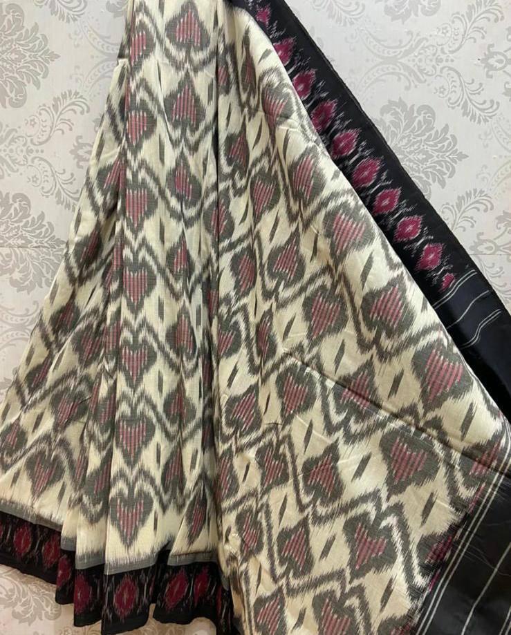 Plain Linen with digital print saree