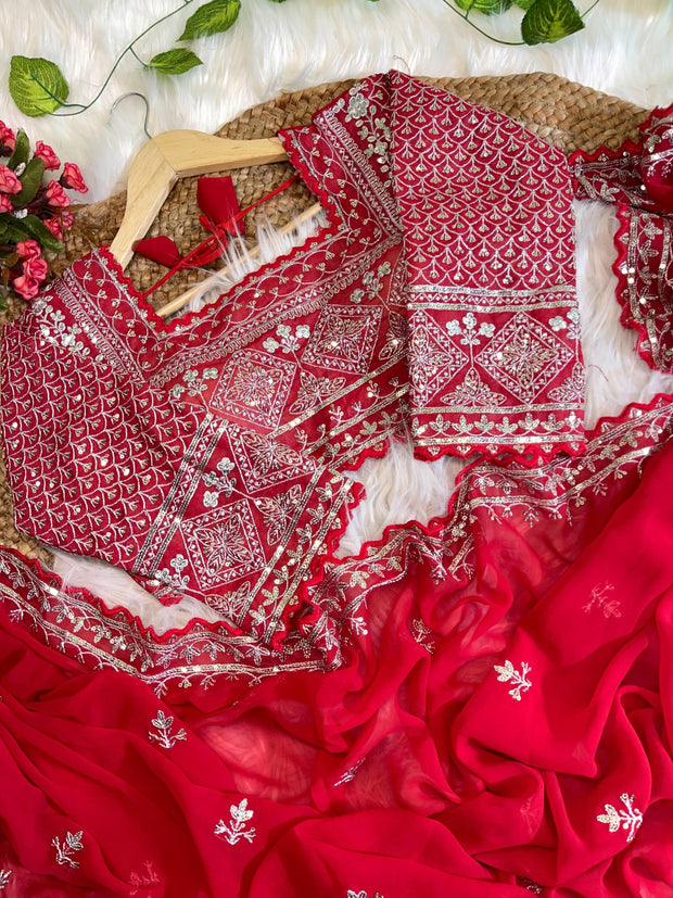 Pure soft fox georgette saree