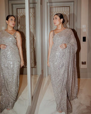 Kareena Kapoor Bollywood Georgette Grey Color Saree