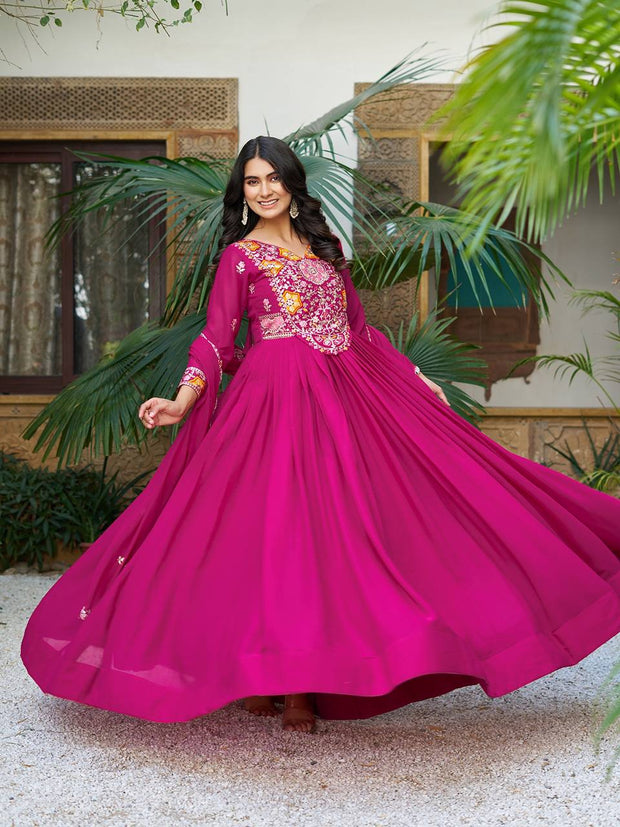 Launching New Festival Long Gown & Hevy Duptta PINK