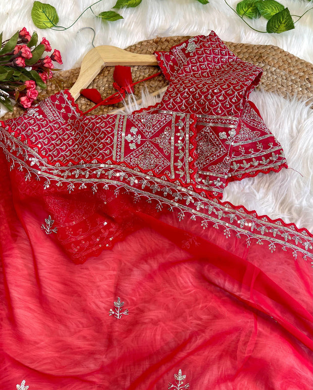 Pure soft fox georgette saree