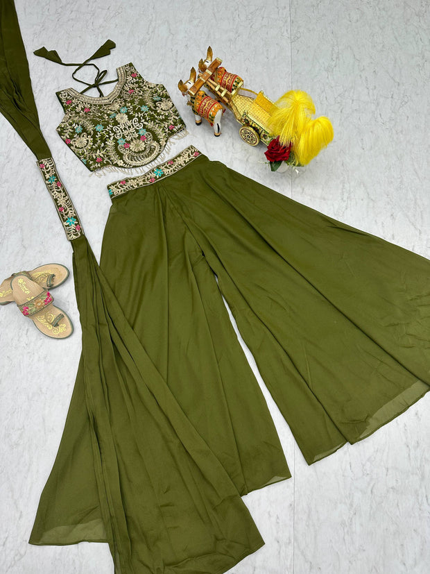 Designer blouse  Plazzo & Dupatta pair