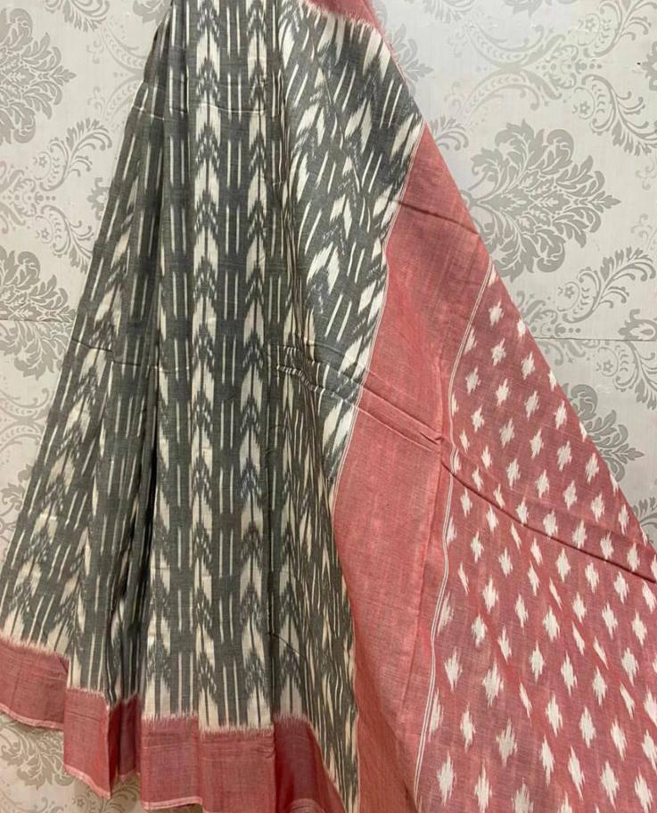 Plain Linen with digital print saree