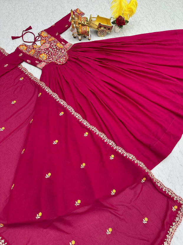 Launching New Festival Long Gown & Hevy Duptta PINK
