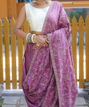 Captivating Silk Floral Design Pink Color Saree