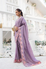 Imposing Crush Silk Lavender Color Saree