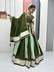 Navratri Collection Glorious Purple Cotton Ribbon Work Lehenga