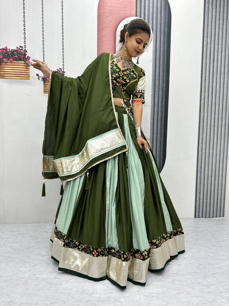 Navratri Collection Glorious Purple Cotton Ribbon Work Lehenga