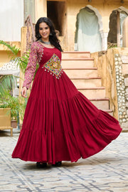 Embroidered Festival Wear Gown