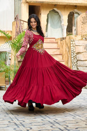 Embroidered Festival Wear Gown