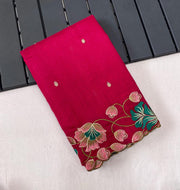 Ravishing Tussar Silk Pink Color Saree