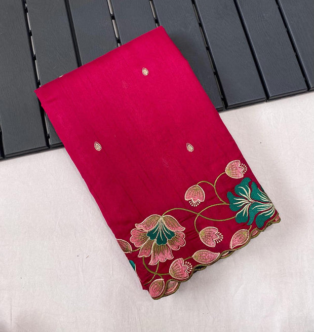 Ravishing Tussar Silk Pink Color Saree